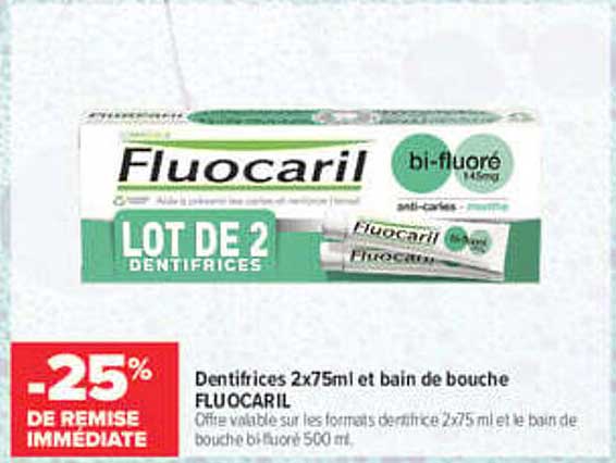 FLUOCARIL LOT DE 2 DENTIFRICES