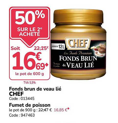 Fonds brun de veau lié CHEF