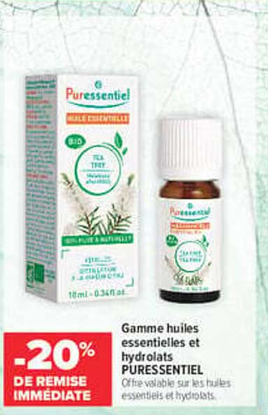 Gamme huiles essentielles et hydrolats PURESSENTIEL