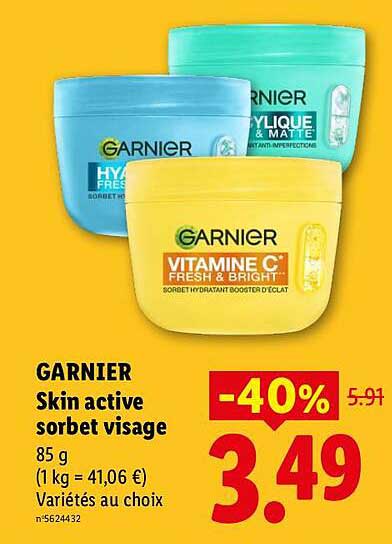 GARNIER Skin active sorbet visage