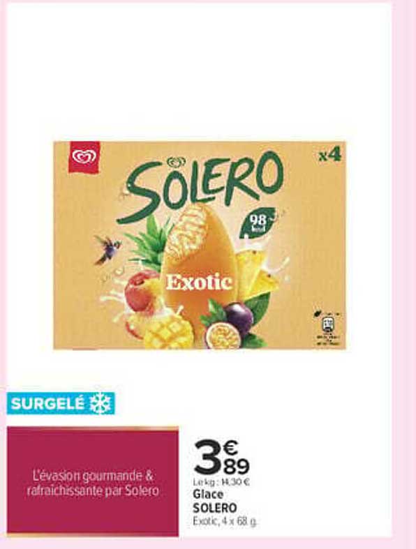Glace SOLERO Exotic, 4 x 68 g