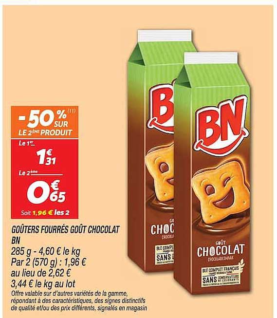 GOUTERS FOURRÉS GOÛT CHOCOLAT BN