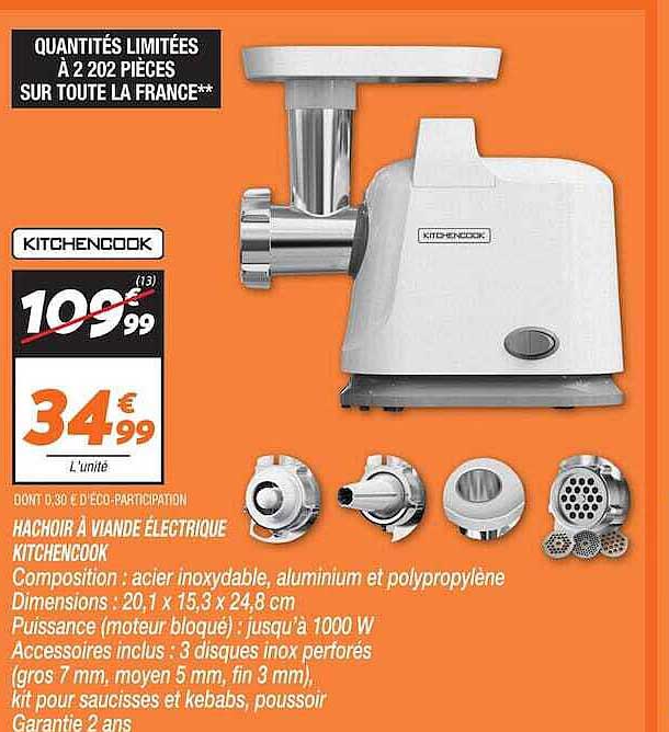 HACHOIR A VIANDE ELECTRIQUE KITCHENCOOK