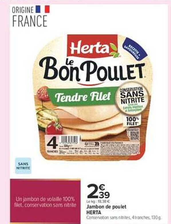 Herta Le Bon Poulet Tendre Filet
