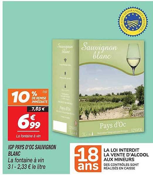 IGP PAYS D’OC SAUVIGNON BLANC