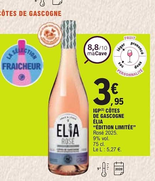 IGP(2) CÔTES DE GASCOGNE ELIA “ÉDITION LIMITÉE”