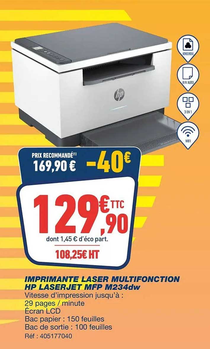 IMPRIMANTE LASER MULTIFONCTION HP LASERJET MFP M234dw