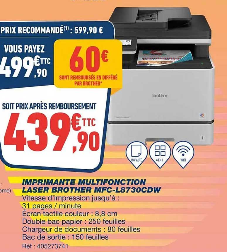 IMPRIMANTE MULTIFONCTION LASER BROTHER MFC-L8730CDW
