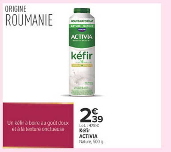 Kéfir ACTIVIA Nature, 500 g.