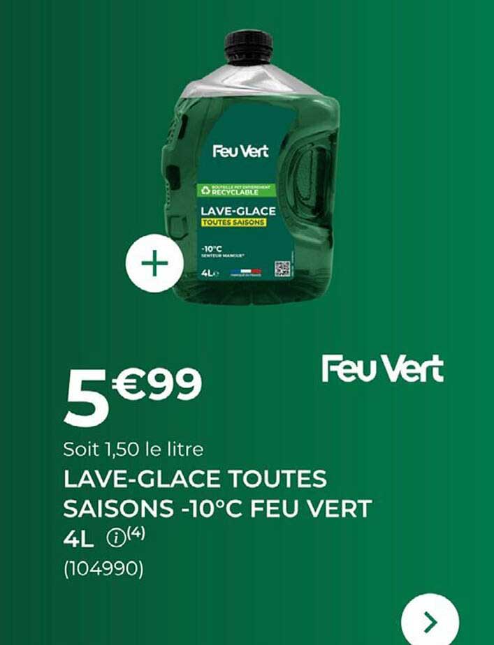 LAVE-GLACE TOUTES SAISONS -10°C FEU VERT 4L