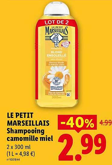 LE PETIT MARSEILLAIS Shampooing camomille miel 2 x 300 ml