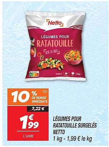 LÉGUMES POUR RATATOUILLE SURGELÉS NETTO