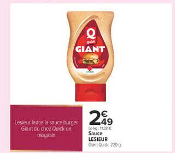 Lesieur lance la sauce burger Giant de chez Quick en magasin