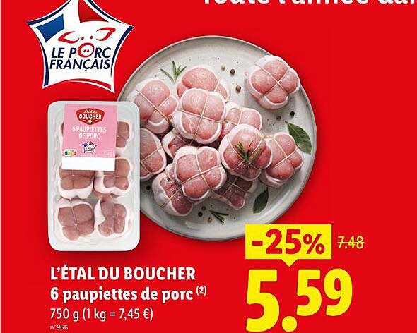 L’ÉTAL DU BOUCHER 6 paupiettes de porc