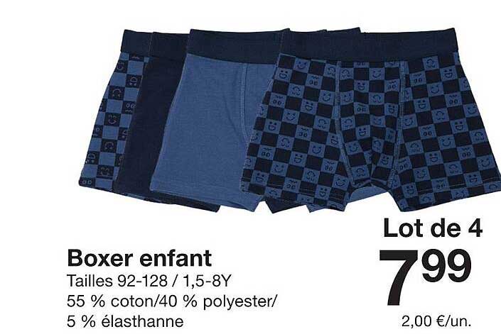 Lot de 4 Boxer enfant