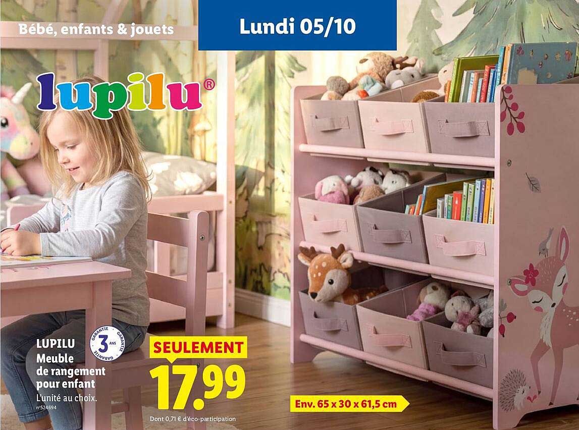 LUPILU Meuble de rangement pour enfant
