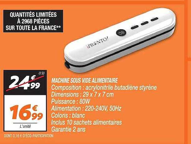 MACHINE SOUS VIDE ALIMENTAIRE