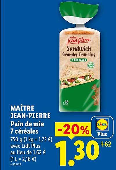 MAÎTRE JEAN-PIERRE Pain de mie 7 céréales