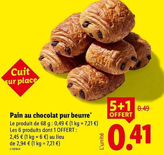 Pain au chocolat pur beurre*