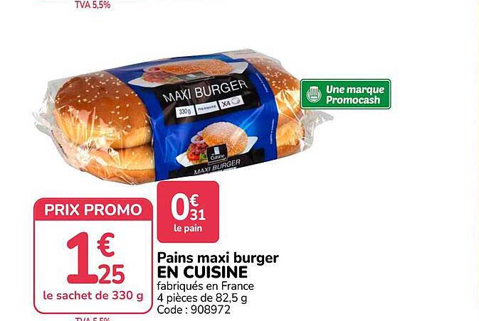 PAINS MAXI BURGER EN CUISINE
