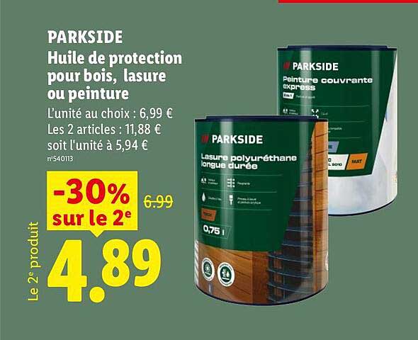 PARKSIDE Huile de protection pour bois, lasure ou peinture