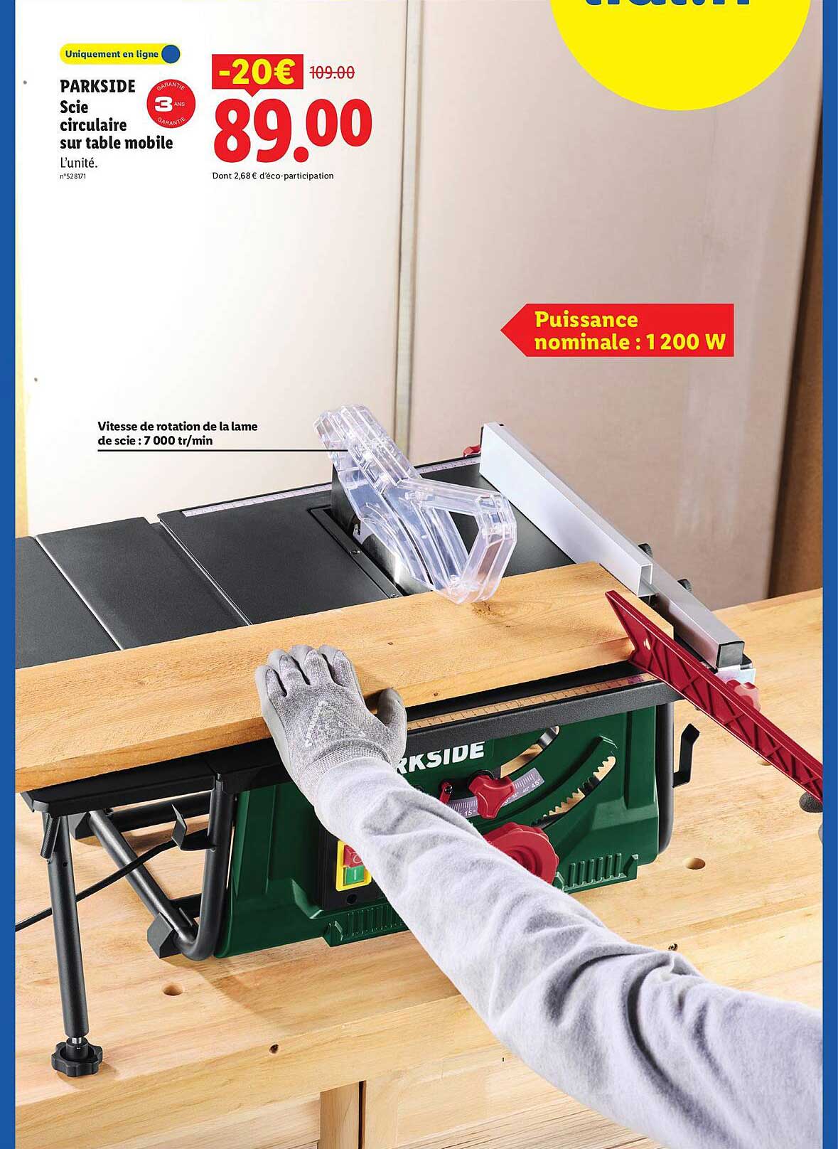 PARKSIDE Scie circulaire sur table mobile