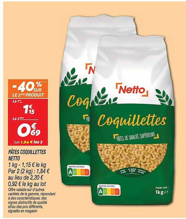 PÂTES COQUILLETTES NETTO