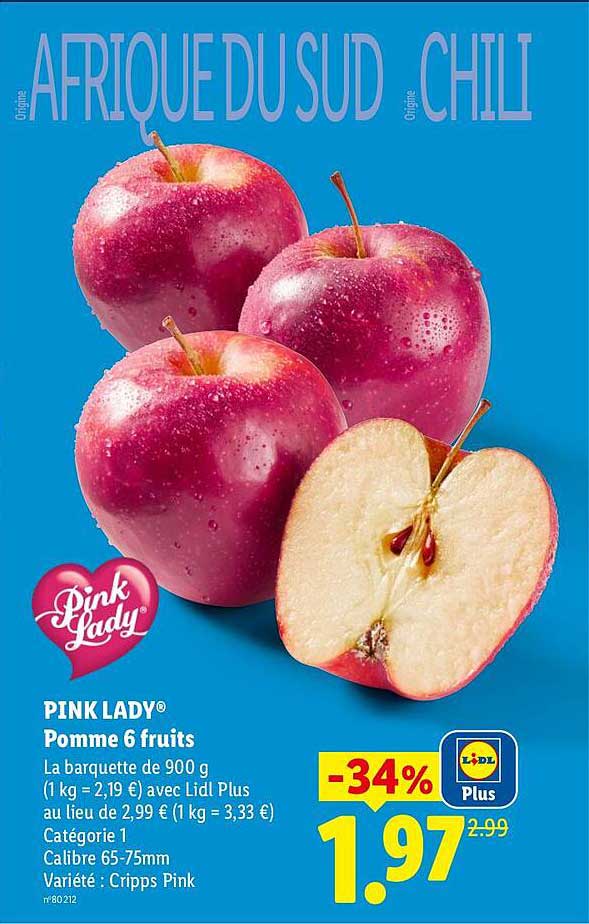 PINK LADY® Pomme 6 fruits