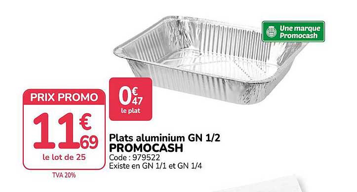Plats aluminium GN 1/2 PROMOCASH
