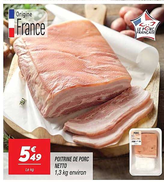 POITRINE DE PORC NETTO 1,3 kg environ