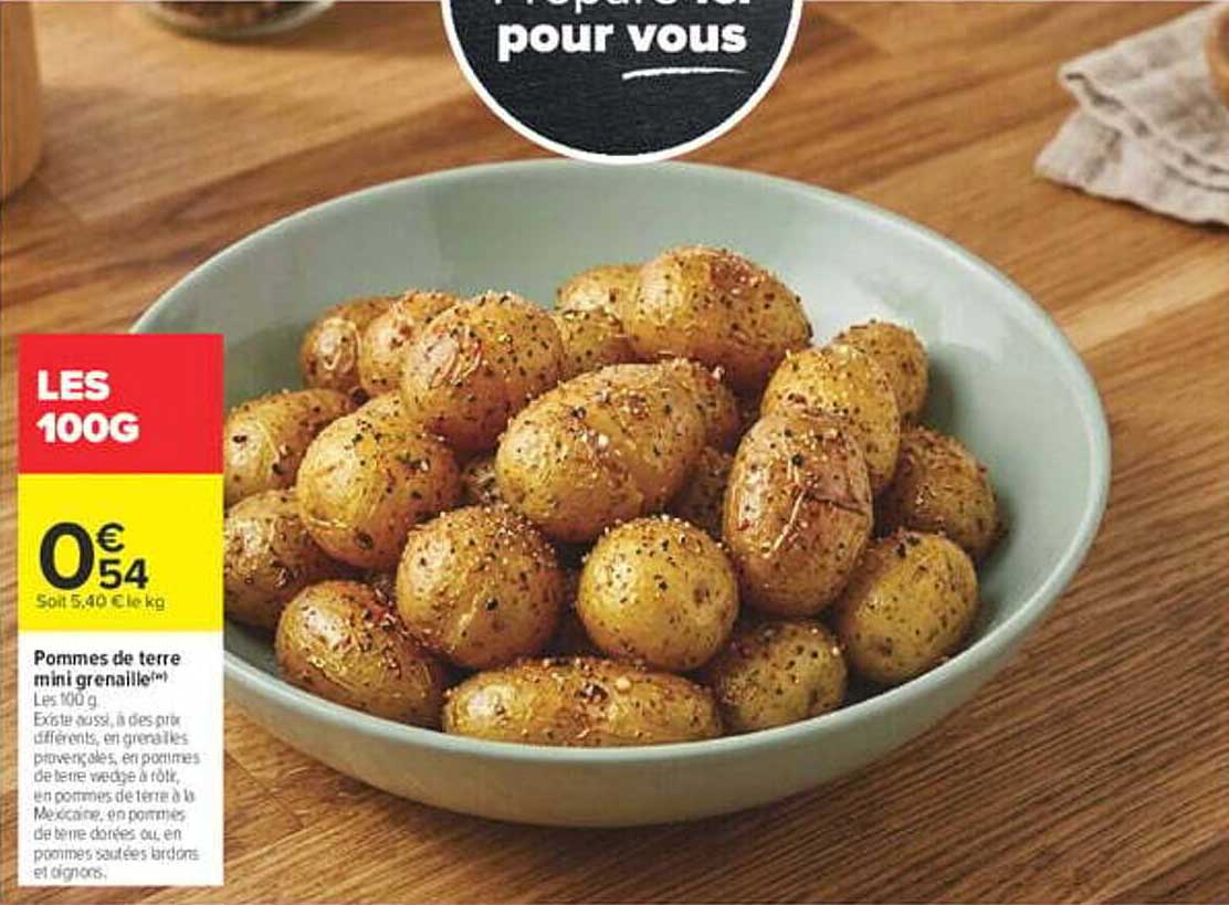 Pommes de terre mini grenailles