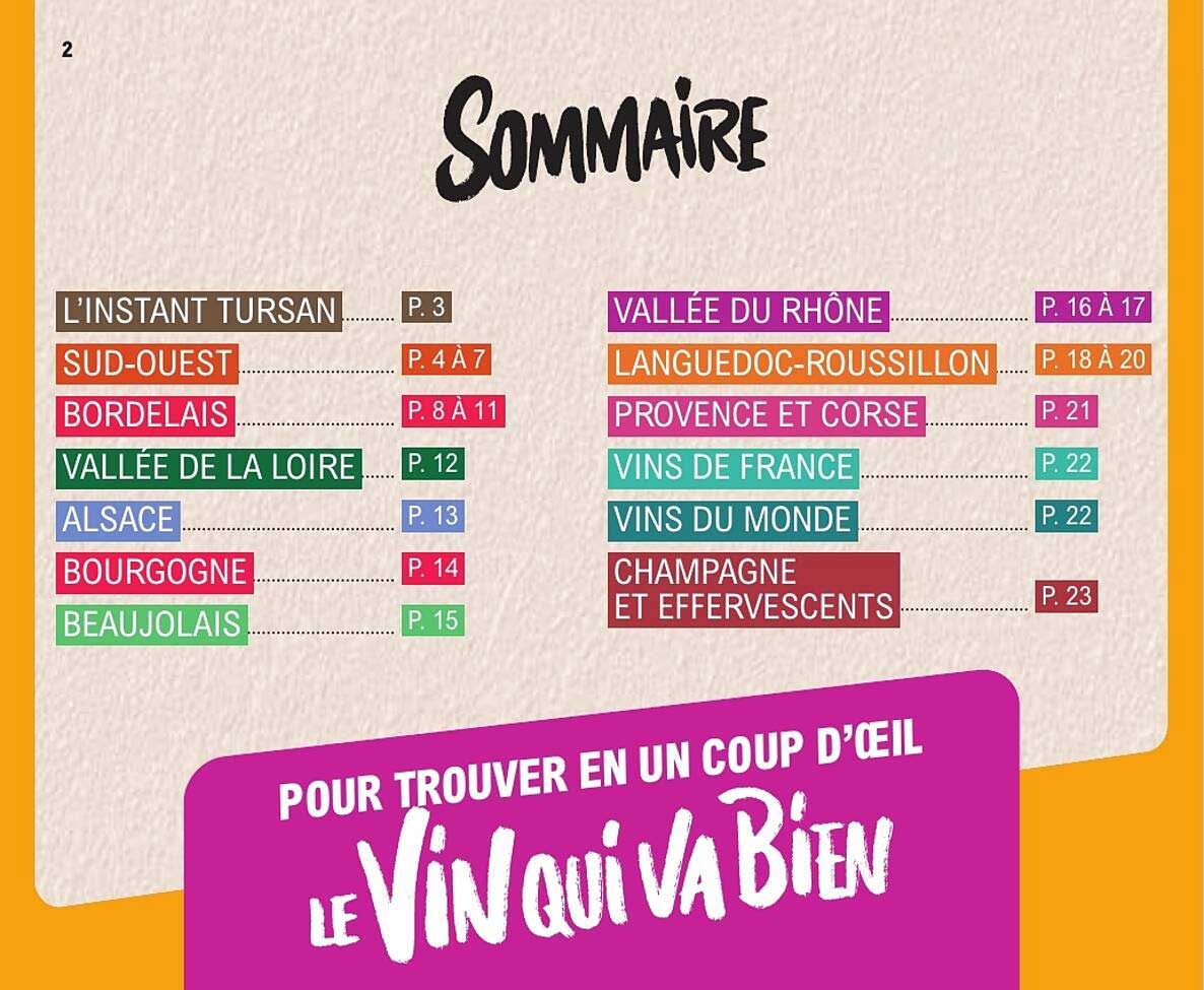 POUR TROUVER EN UN COUP D’ŒIL LE VIN QUI VA BIEN