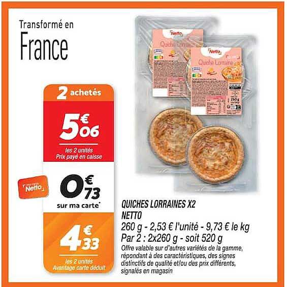 QUICHES LORRAINES X2 NETTO
