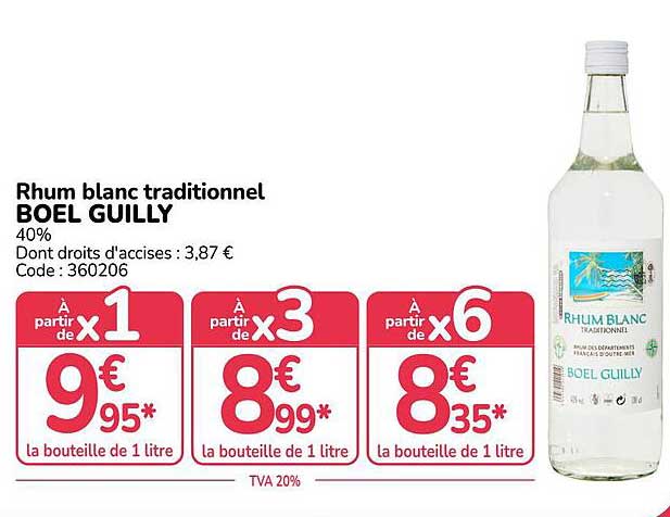 Rhum blanc traditionnel BOEL GUILLY