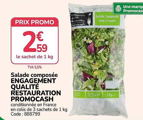 Salade composée ENGAGEMENT QUALITÉ RESTAURATION PROMOCASH