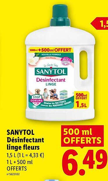 SANYTOL Désinfectant linge et fleurs