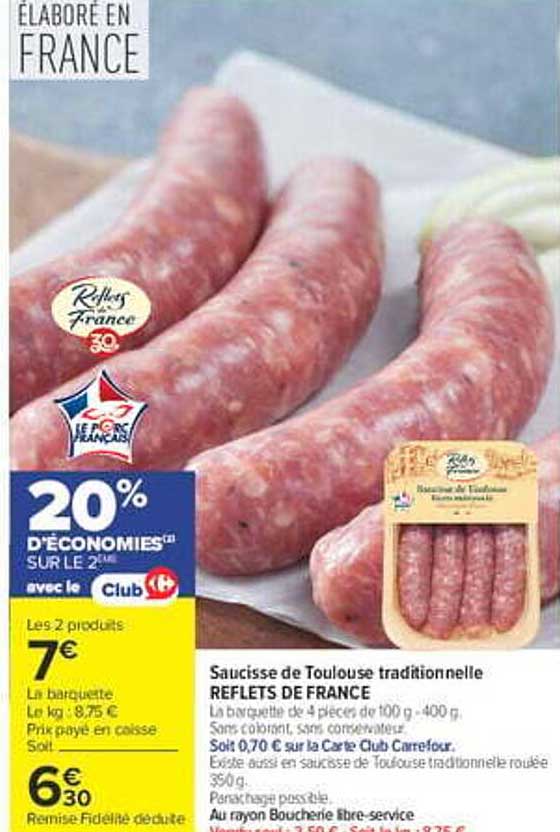 Saucisse de Toulouse traditionnelle REFLETS DE FRANCE