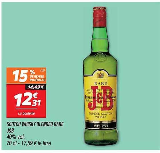 SCOTCH WHISKY BLENDED RARE J&B