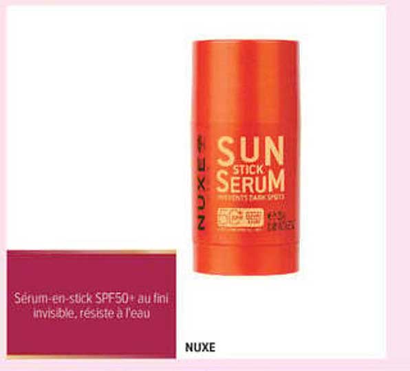 Sérum-en-stick SPF50+ au fini invisible, résiste à l’eau