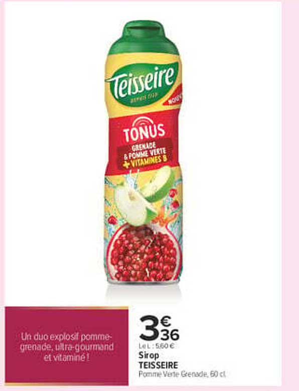 Sirop TEISSEIRE Pomme Verte Grenade, 50 cl