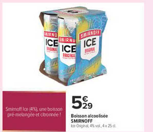 Smirnoff Ice (4%), une boisson pré-mélangée et citronnée !