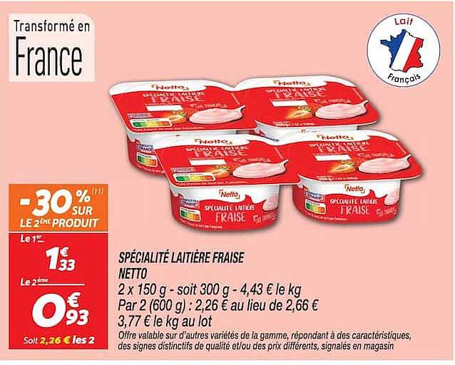 SPÉCIALITÉ LAITIÈRE FRAISE NETTO