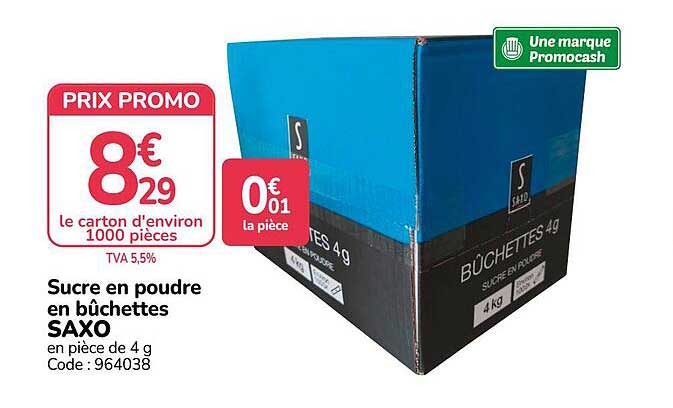 Sucre en poudre en bâchettes SAXO