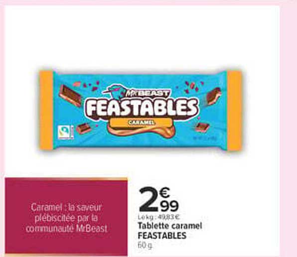 Tablette caramel FEASTABLES 60 g