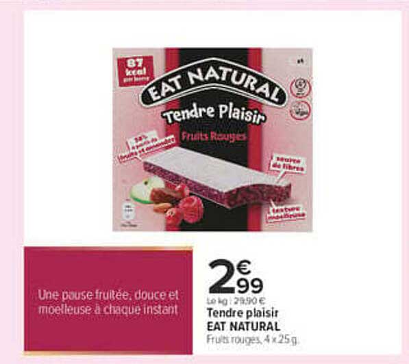 Tendre plaisir EAT NATURAL Fruits rouges, 4 x 25 g