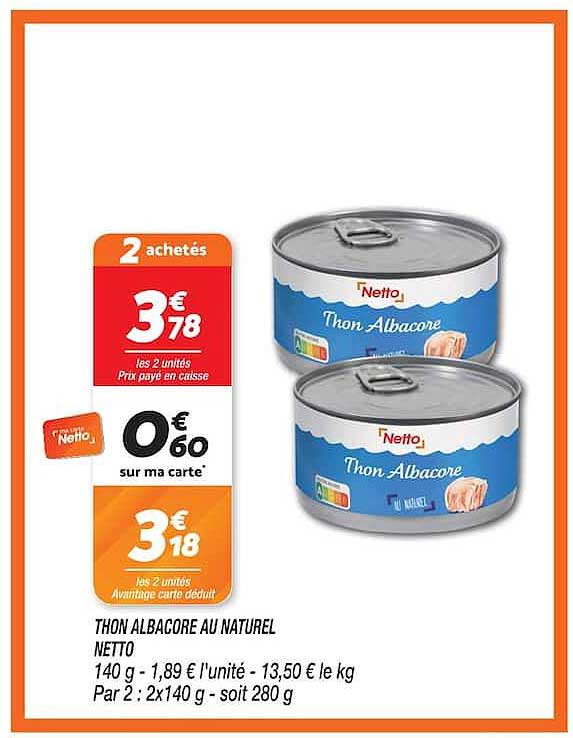 THON ALBACORE AU NATUREL NETTO