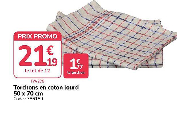 Torchons en coton lourd 50 x 70 cm