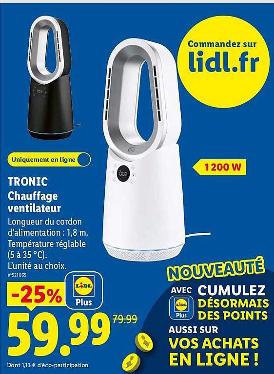 TRONIC Chauffage ventilateur