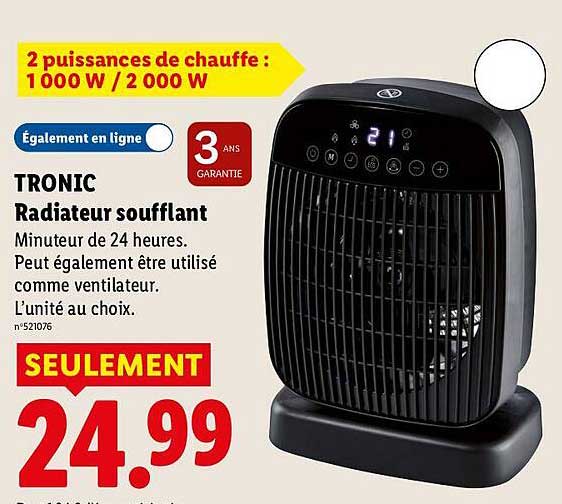 TRONIC Radiateur soufflant