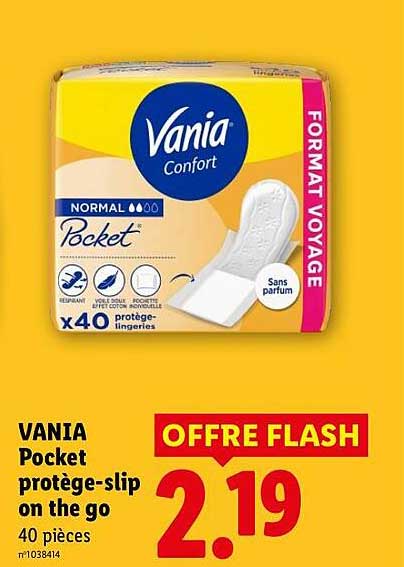 VANIA Pocket protège-slip on the go 40 pièces